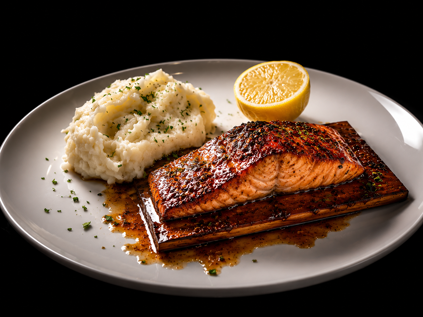 Cedar plank salmon at FireRock Steakhouse